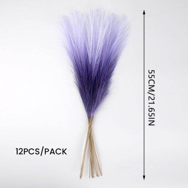 Purple Gradient Artificial faux dried natural pampas grass - A12